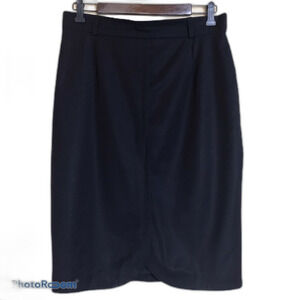 Vintage Escada Margarita Ley Black Wool Career Pencil Skirt Womens EU 40 US 10